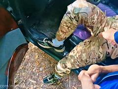 ArchiRusik Soldiers Jerk Each Others Big Cocks in Public Till Cumshots