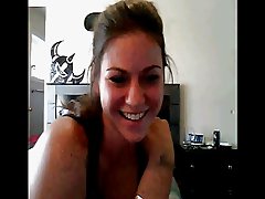 beautiful woman dance and show tits on webcam
