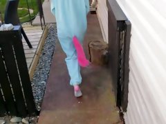 Nerdy Faery Pisses In Her Backyard Dressed As A Unicorn