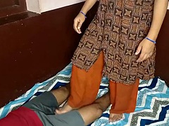 Stepmoms fuck with stepson after foot fetish and facial session
