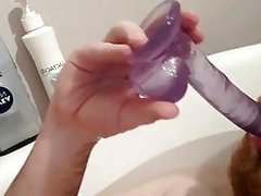 Submissive Sucking dildo first time deepthroat