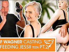 Jessii van Riva: Banged & cum-fed outside the apartment (part 2)! WOLF WAGNER CASTING