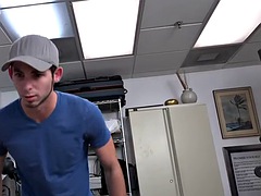 Stud bareback by dominant gay bbc in the office after bj