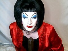 Heavy Makeup Slut Debra Pleases Daddy by Sucking BBC Dildo