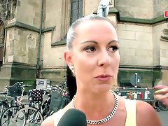German amateur public pick up casting on street