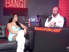 Talk show with busty brunette pornstar Serena Santos in HD