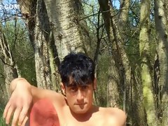Outdoor Red Sneakers Then Barefoot Jerking Dildo Inside Ass And Cumshot