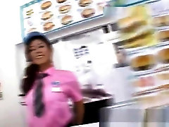 Horny Asian girl gets horny in the store part2