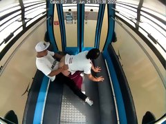 Amateur black couple enjoying doggystyle sex in public
